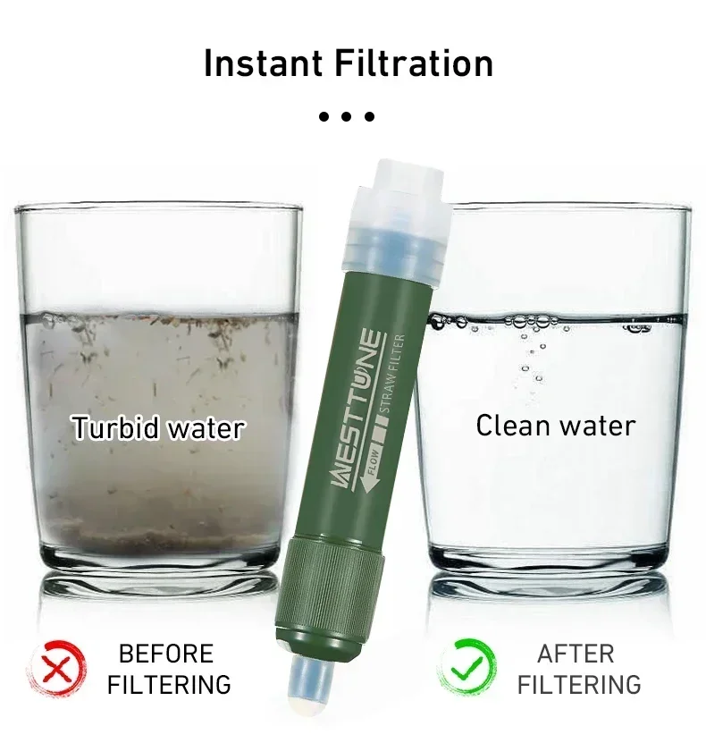 Hydration Pack Outdoor - Westtune Outdoor Mini Camping Reinigungswasserfilter Stroh