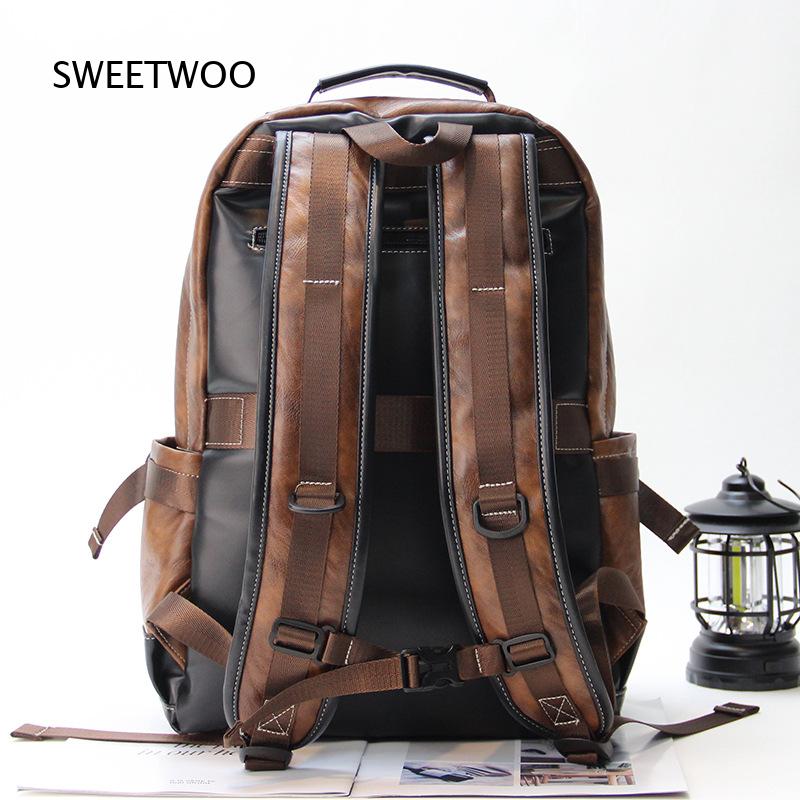 Herren-Rucksack in Braun mit F – Leather Backpack Vintage Bewertung und Preis